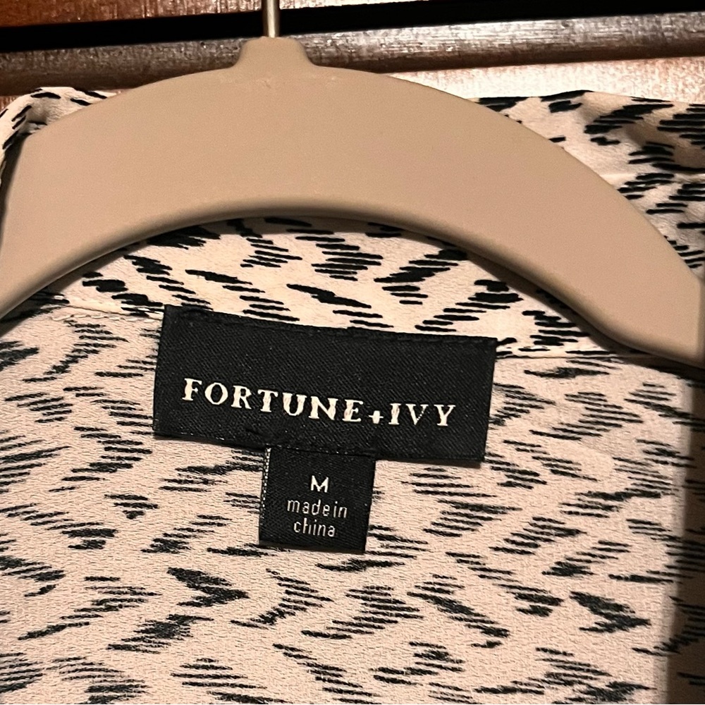 Patterned Button-Up Blouse - image 2